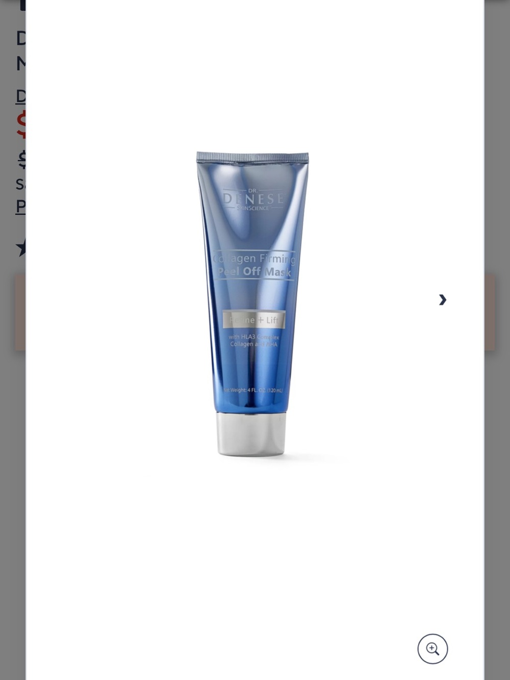 Dr. Denese Collagen Firming Peel Off Mask.